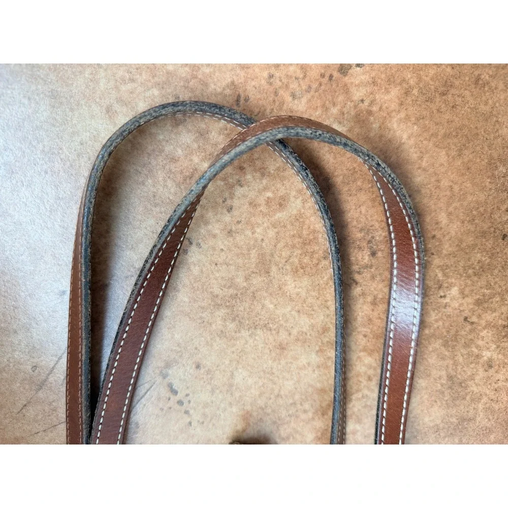Dooney & Bourke Purse Women's Brown Monogram Tassel Canvas Leather Trim Vintage - Picture 5 of 13
